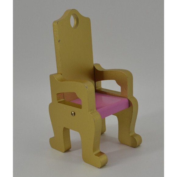 Doll furniture set of 2 Pieces Purple Chaise Gold and Bright Pink Doll House - Picture 12 of 16